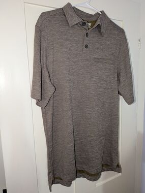 Duluth Trading Co Brown Heather Polo